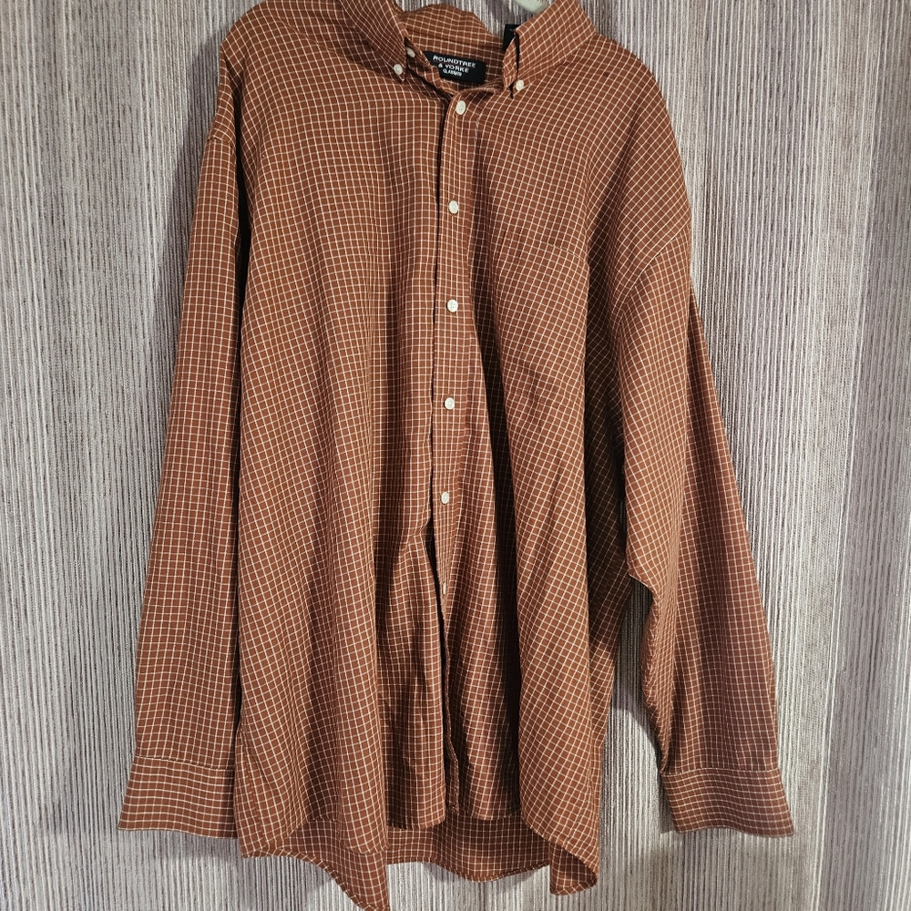 Roundtree And Yorke Classics Orange Long Sleeve Button Down Shirt XXL
